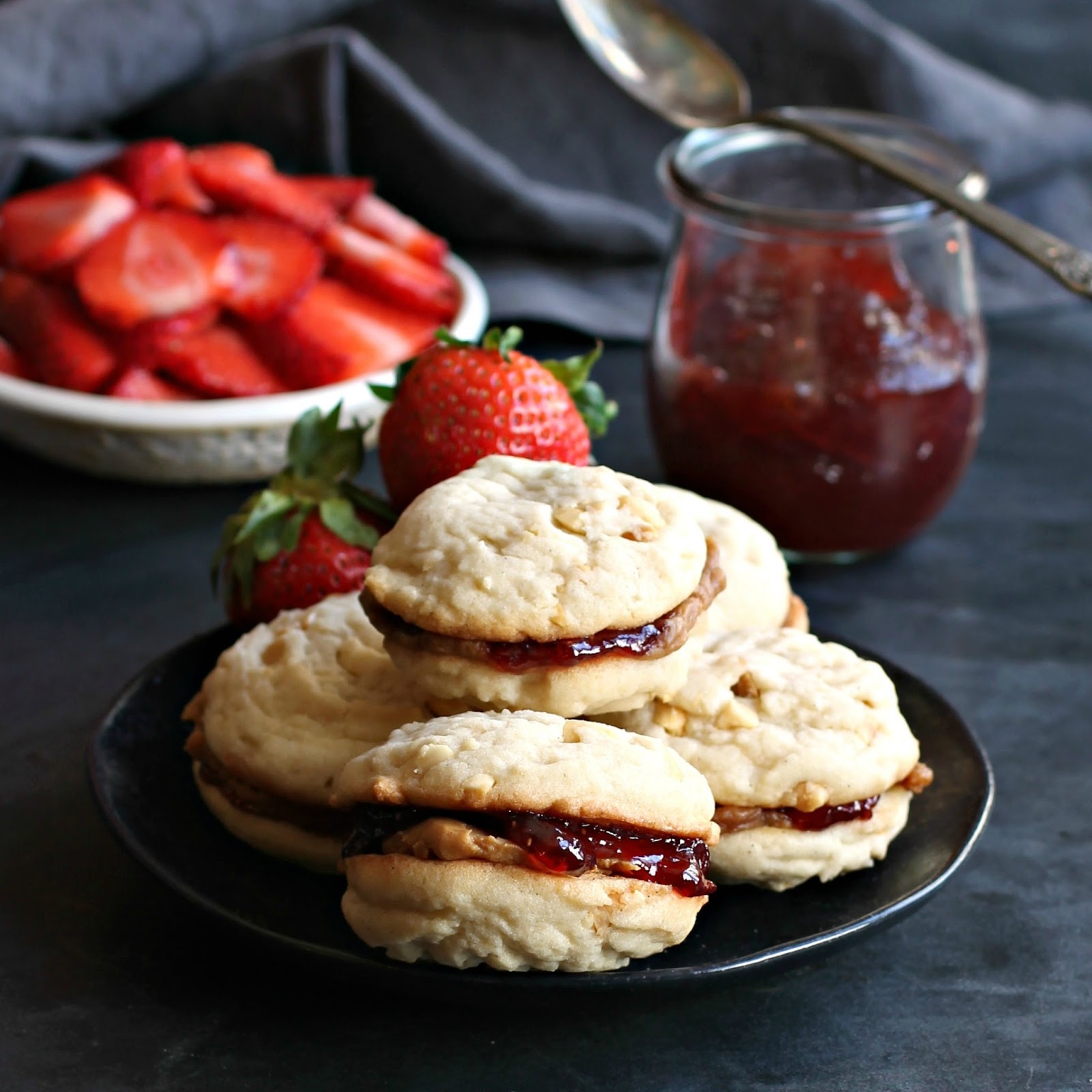 Hungry Couple Peanut Butter and Jelly Sandwich Cookies