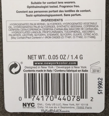 NYC New York Color Lovatics by Demi Lovato; 001 Medium Brown Eyebrow Liner NYC New York Color Lovatics by Demi Lovato; 001 Medium Brown Eyebrow Liner