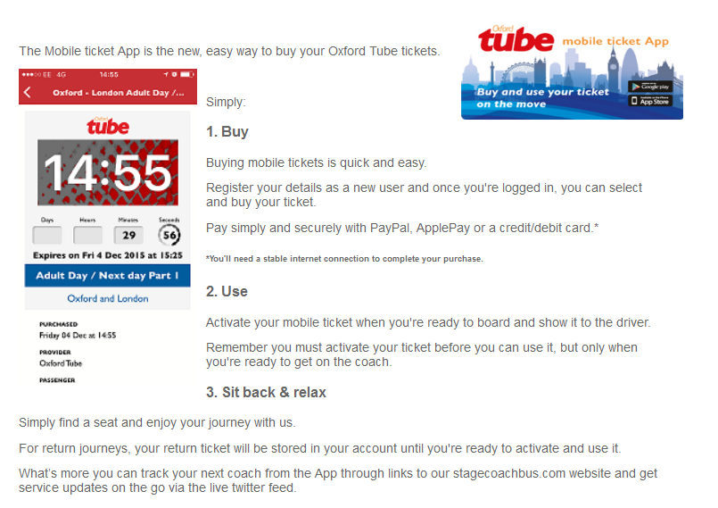 FOCUS TRANSPORT Oxford Tube Launches Phone App