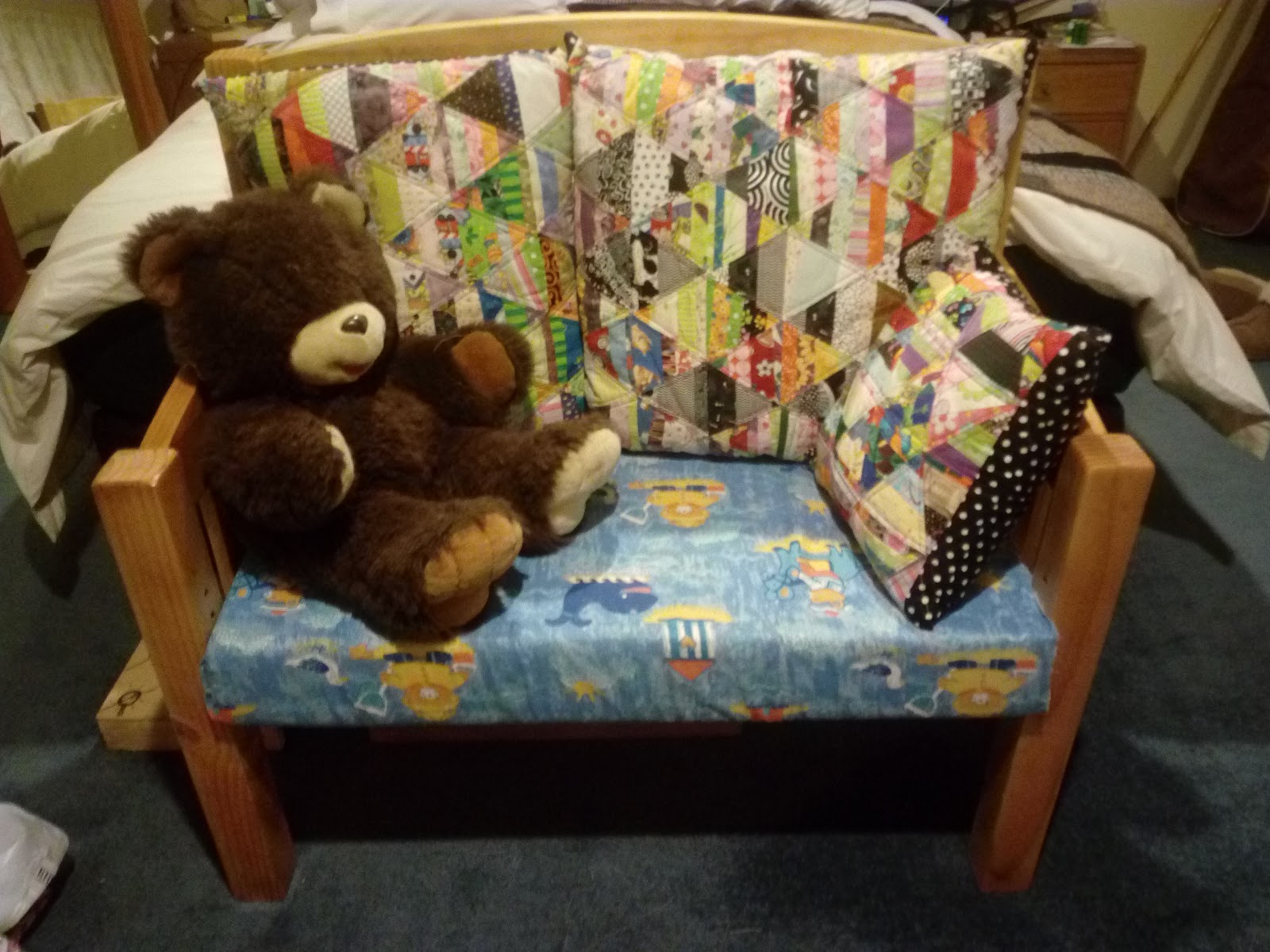 Made with my two hands Upcycled cot mattress, now a bench seat