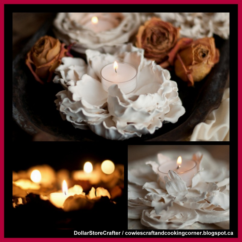 Dollar Store Crafter Turn Dollar Tree Flowers Into Plaster Of Paris Votive Candles