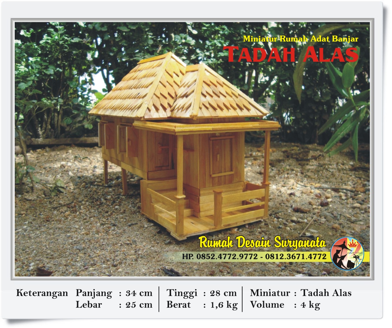 Rizaldy Weblog Miniatur Rumah Adat Banjar Tadah Alas Desain