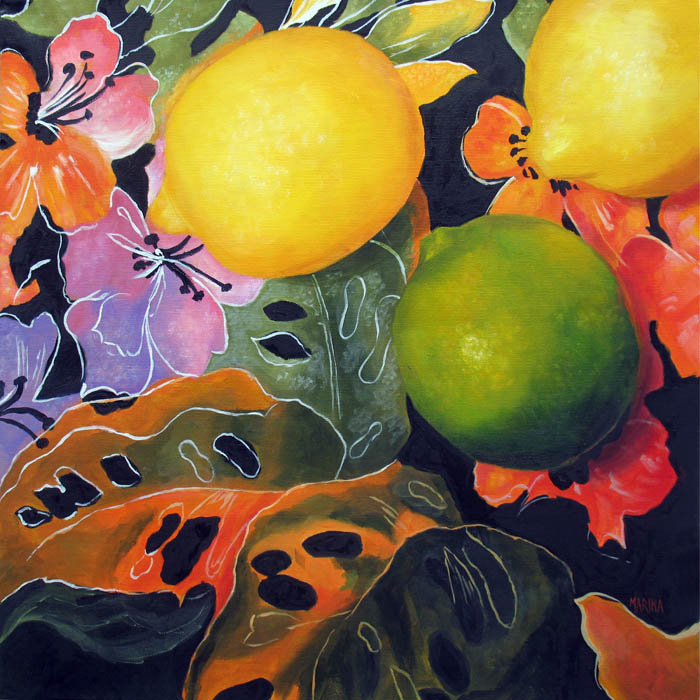 Marina Petro Adventures In Daily Painting Lime And Lemons, "Still