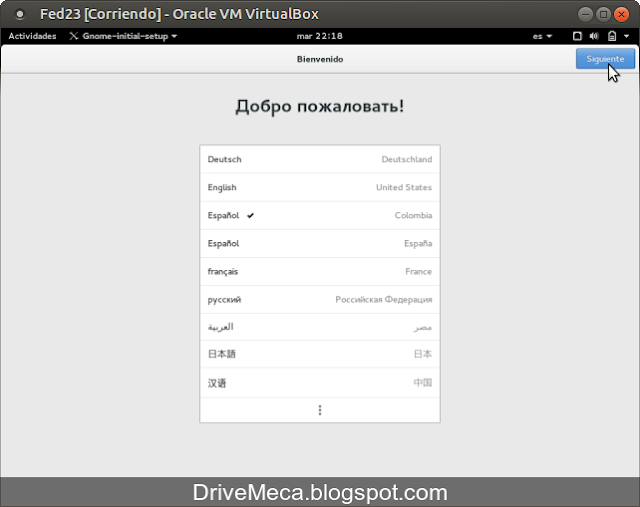 DriveMeca instalando Linux Fedora Workstation 23 paso a paso