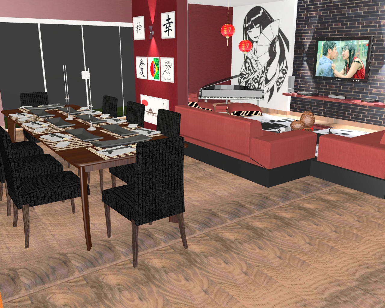 Designer de Interiores (61) 8506-4510 : Sala de estar temática JAPONESA