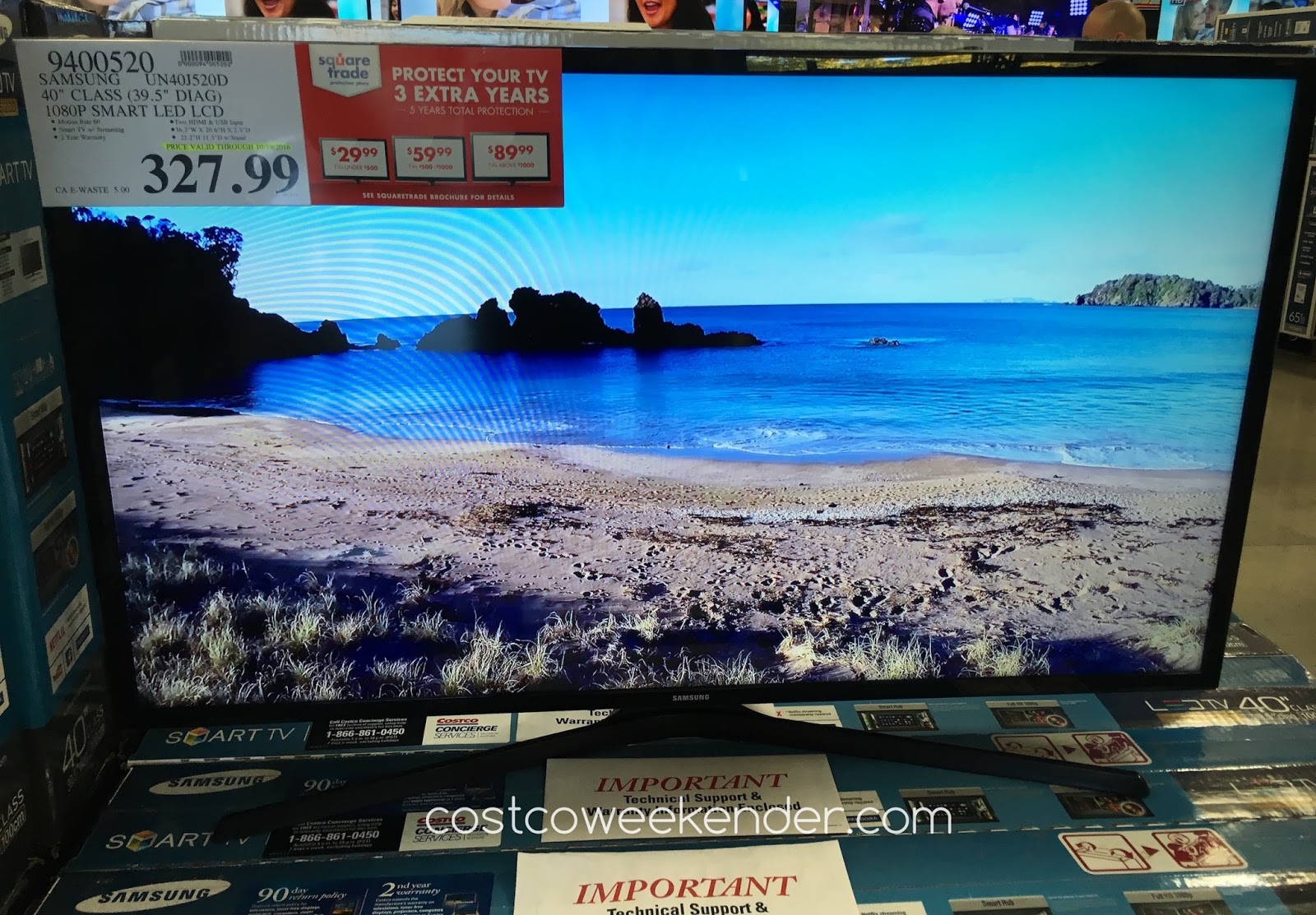 Samsung Un40j520d 40 1080p Smart Led Lcd Tv Costco Weekender
