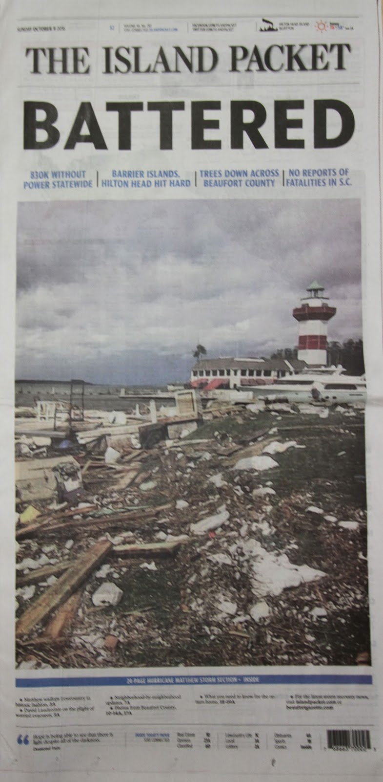Hurricane Matthew Hits Bears Island in Bluffton South Carolina