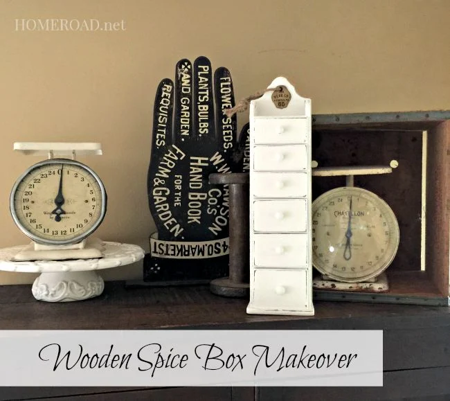 Wooden Spice Box Makeover www.homeroad.net