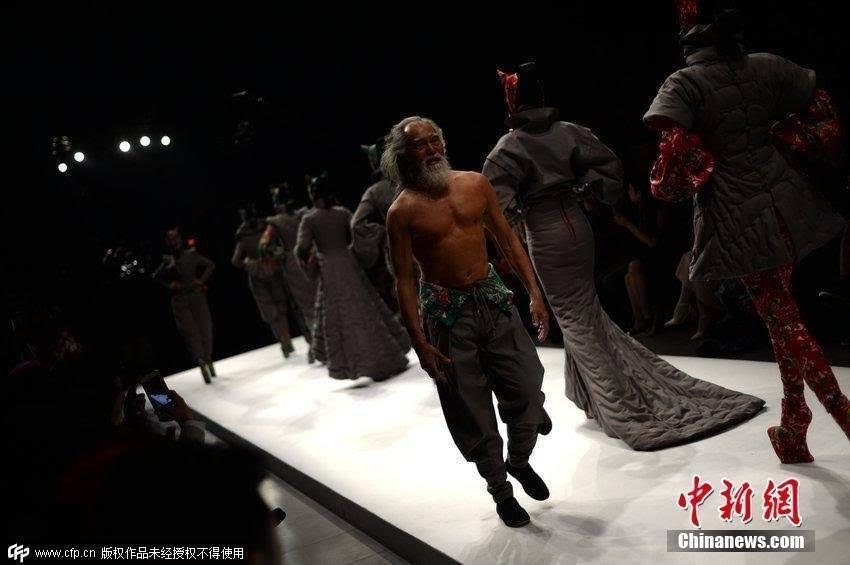 This 80 year old hottest grandfather in China just walked the ramp