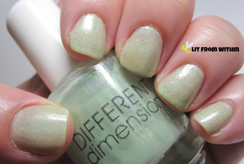 Different Dimensions Good Evening Clarice, a sheer mint-green with a subtle holo