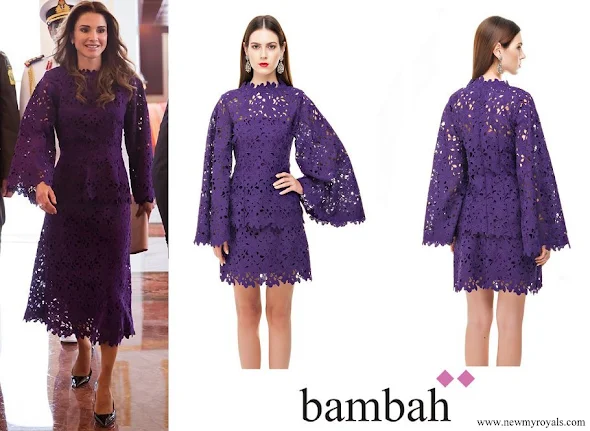 Queen Rania wore Bambah Purple Lace dress