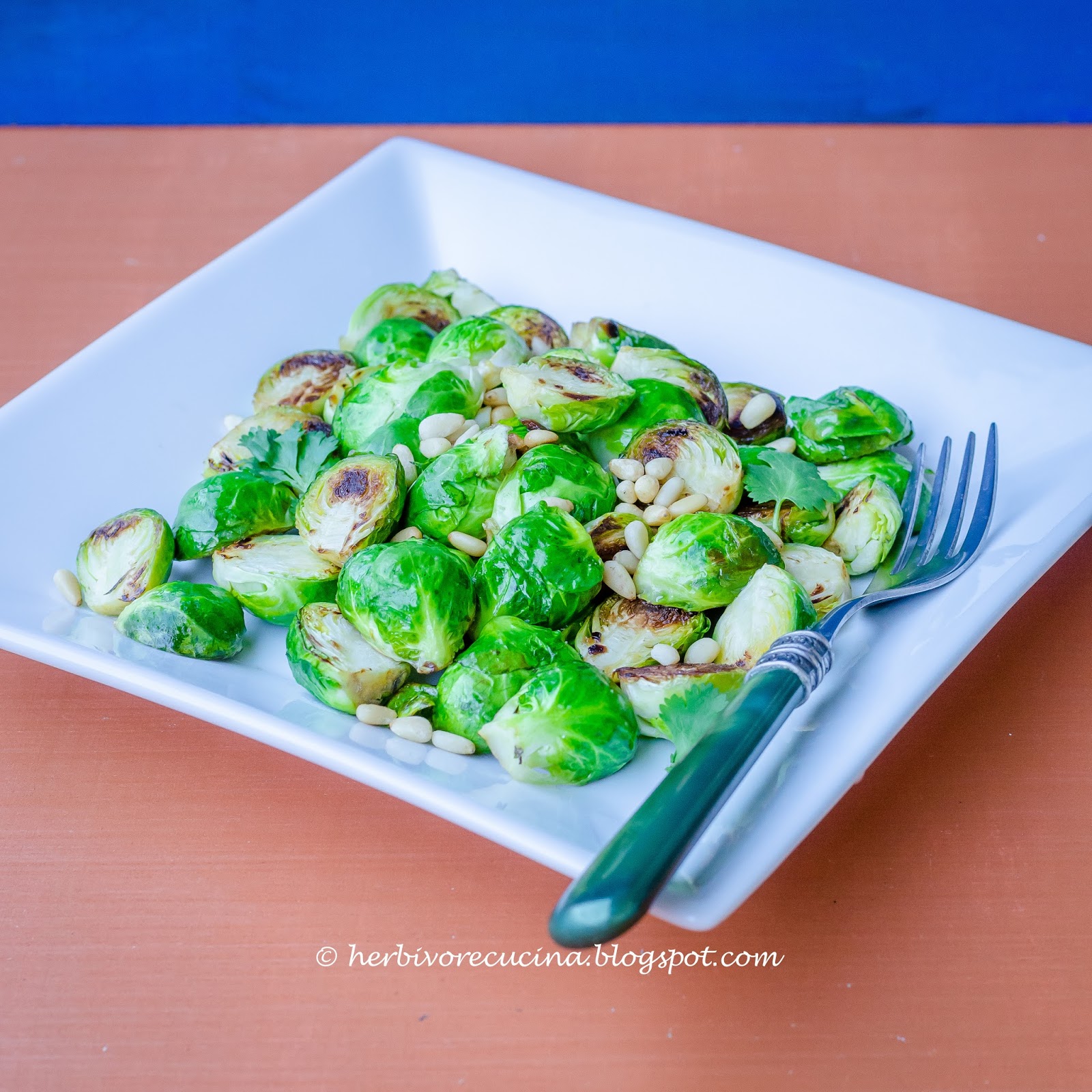 Herbivore Cucina Caramelized Brussel Sprouts in Garlic Butter