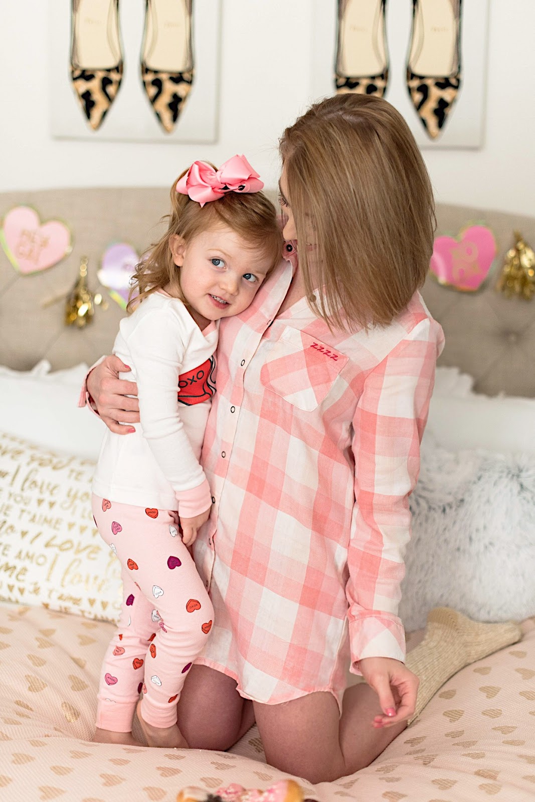 Mommy and Me Valentine Pajamas - Click through to see more on Something Delightful Blog