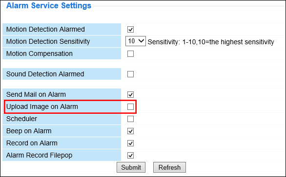 foscam not receiving alarm email but the email test is successful