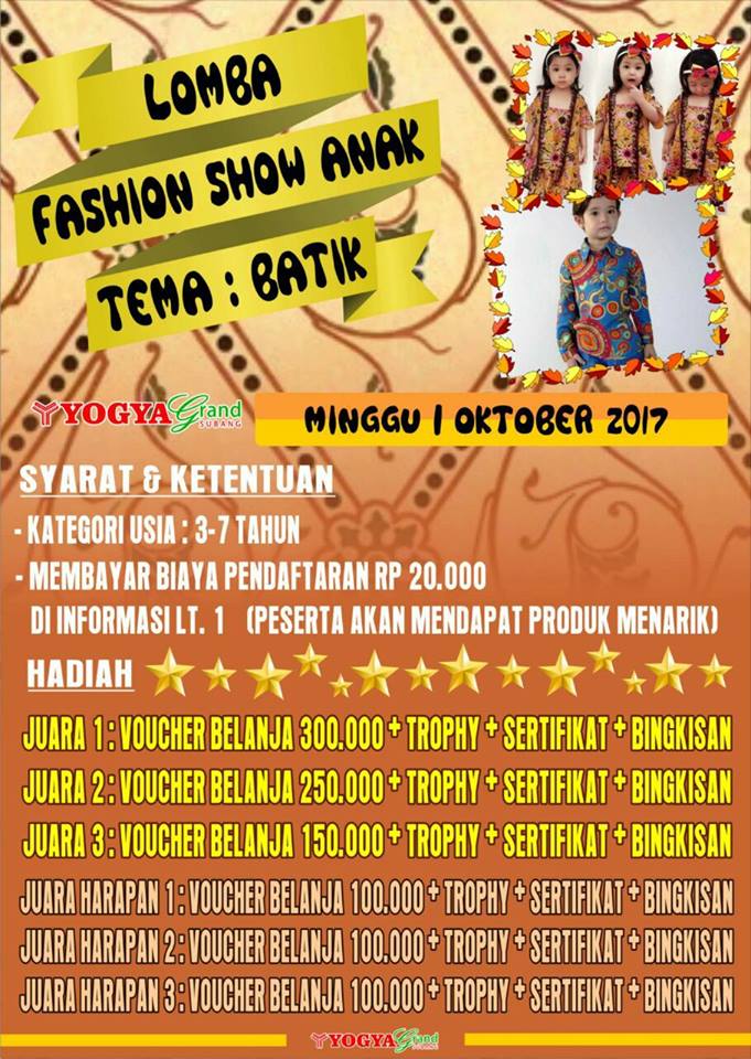 Lomba Fashion Show Anak Tema Batik Foto Bayi Balita 2017