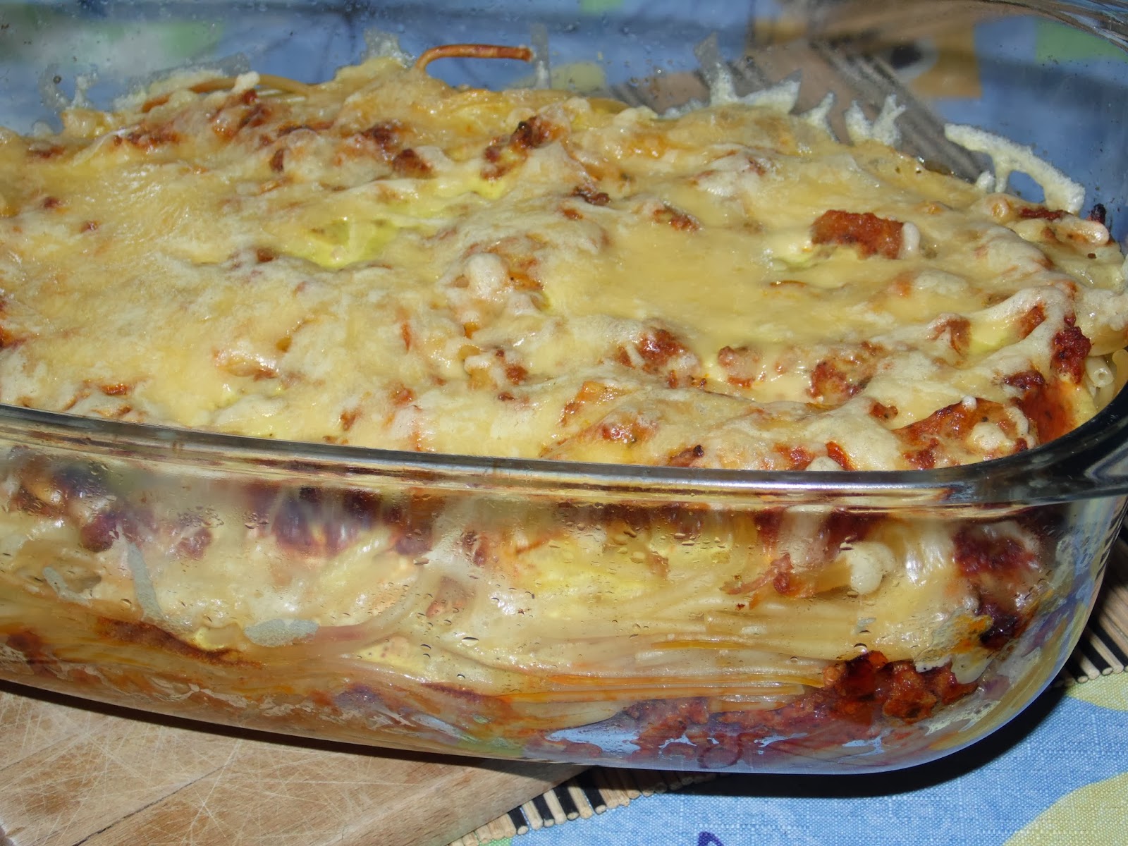 Макароны с фаршем в духовке с сыром и майонезом