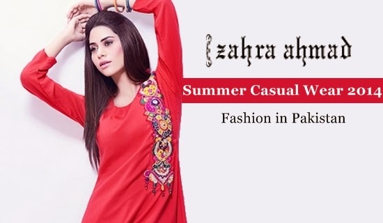 Zahra Ahmad Summer Casual Wear 2014 | Smart Casual Dresses Fashion 2014 ...