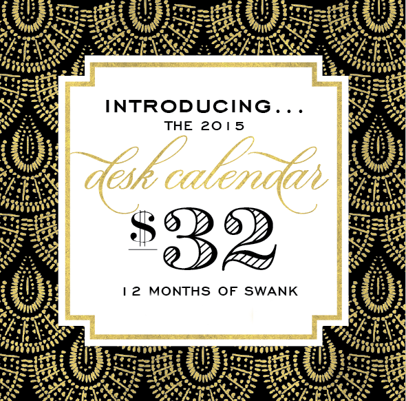 gold 2015 Desk Calendar