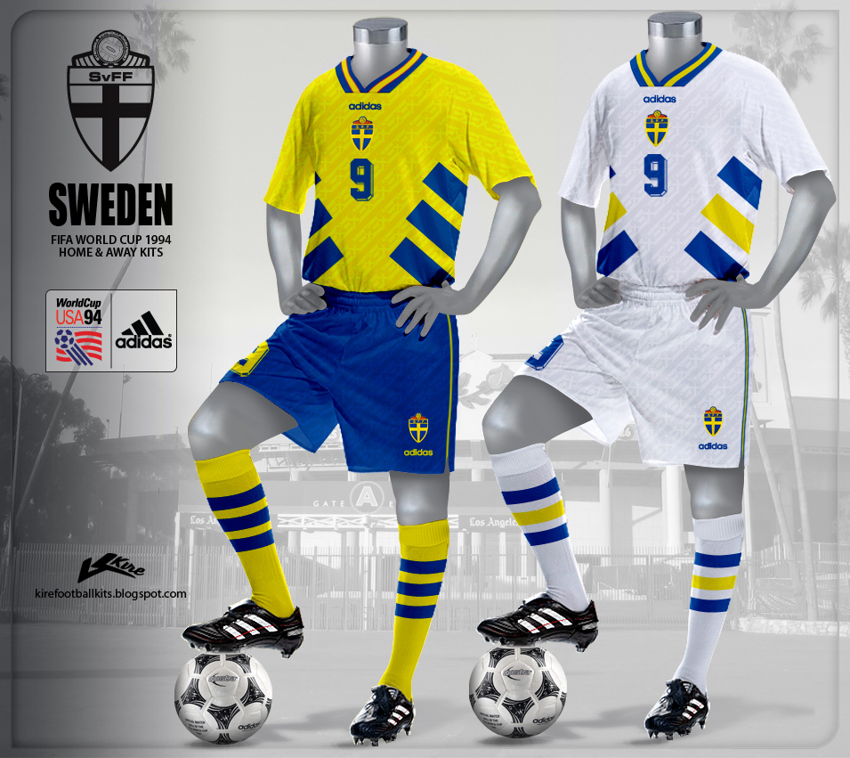 Kire Football Kits: Sweden Kits World Cup 1994