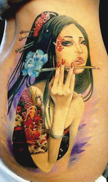 geisha warrior tattoo