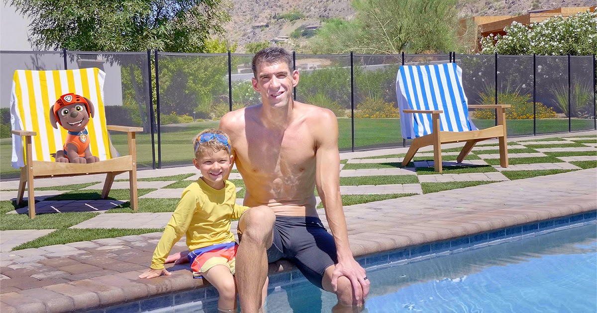 NickALive! Michael Phelps and Son Boomer Team Up with 'PAW Patrol' to