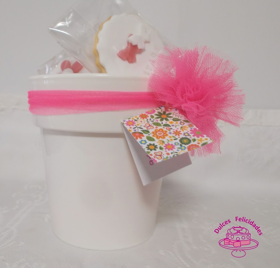 Maceta de galletas para primera comunión