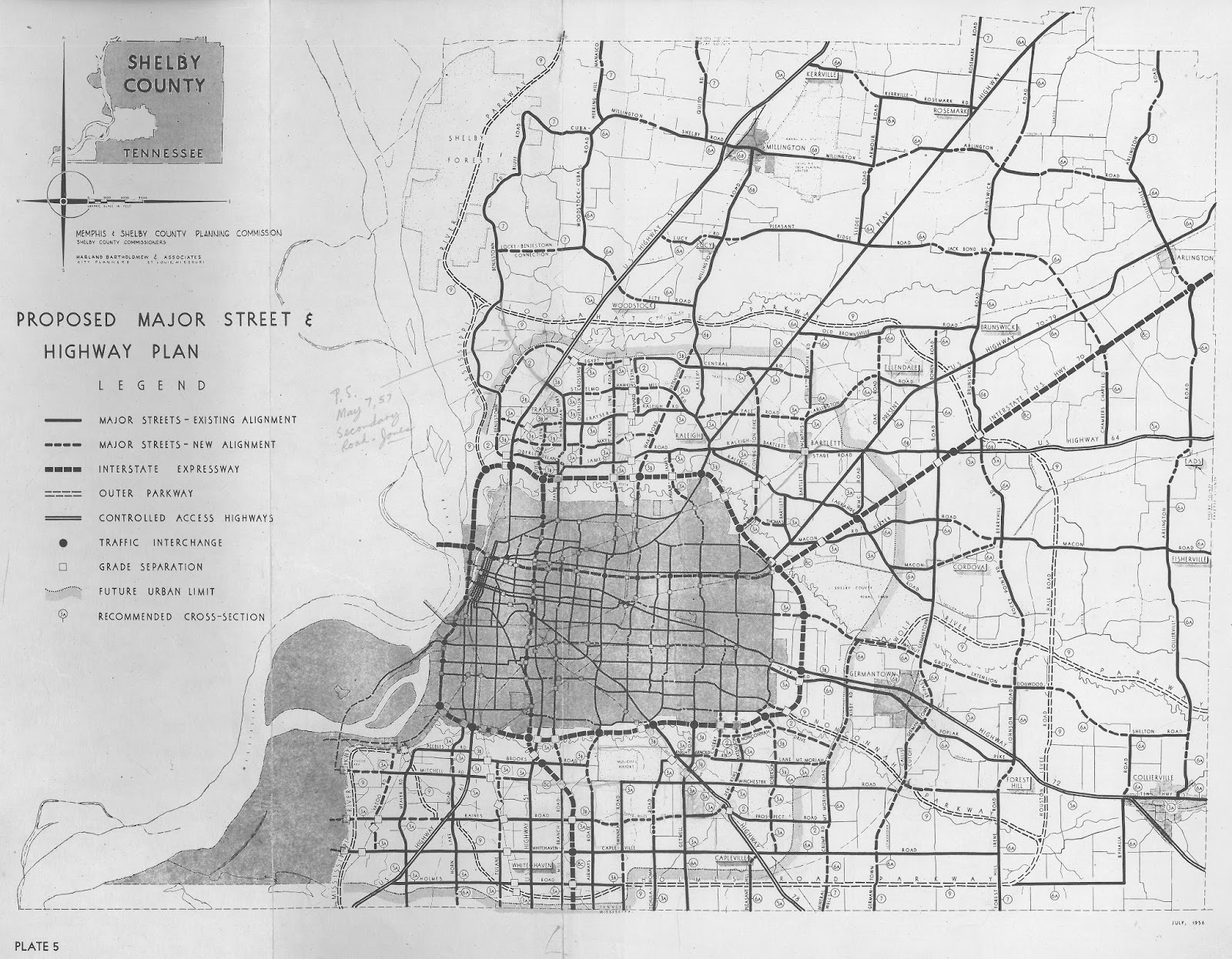 this highway plan from the 1955 comprehensive plan for the city of memphis shows more detailed alignments of the inner and outer expressway loops and the this highway plan from the 1955 comprehensive plan for the city of memphis shows more detailed alignments of the inner and outer expressway loops and the