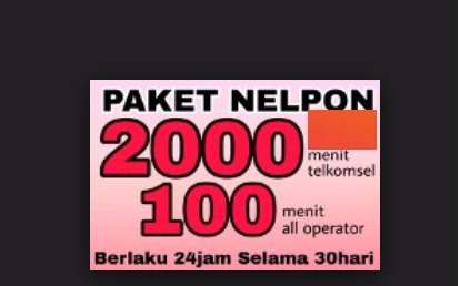 Paket Nelpon Telkomsel 2000 Mnt Sesama Telkomsel 100 Mnt All Opt Era Paket Nelpon Telkomsel 2000 Mnt Sesama Telkomsel 100 Mnt All Opt Era