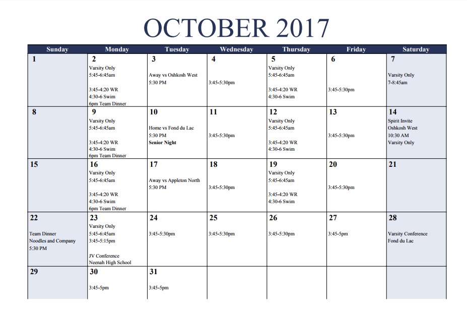 Appleton WestKimberly Swim and Dive 2017 Swimming and Diving Practice