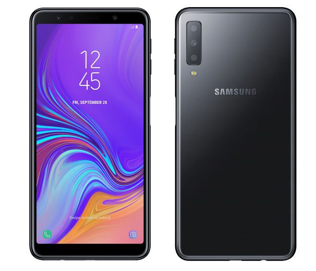 جوال سامسونج galaxy a7 2018 مع كاميرا ثلاثية خلفية