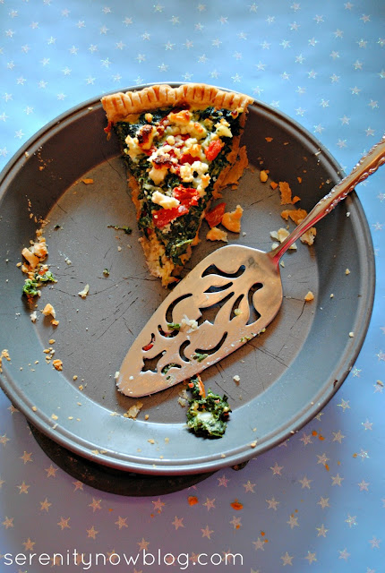 Three-Cheese Spinach Quiche Recipe, from Serenity Now