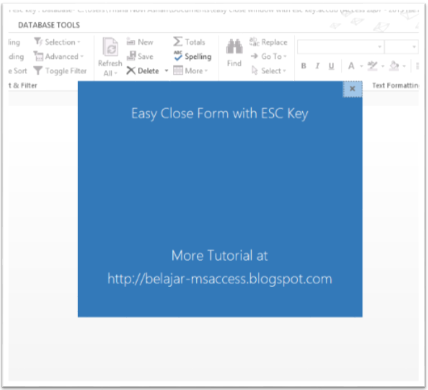 Belajar Microsoft Access Access Tips Easy Close Form with ESC Key