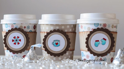 Coffee Cup Wraps using Frozen Friends Stamps by Shelly Mercado for Newton's Nook Designs