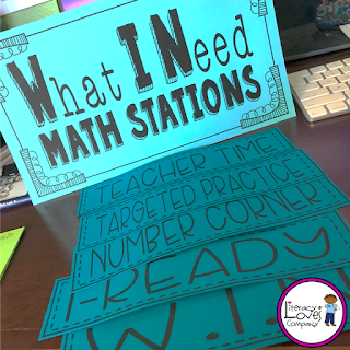 W.I.N. Block math station ideas for the elementary classroom from Literacy Loves Company.