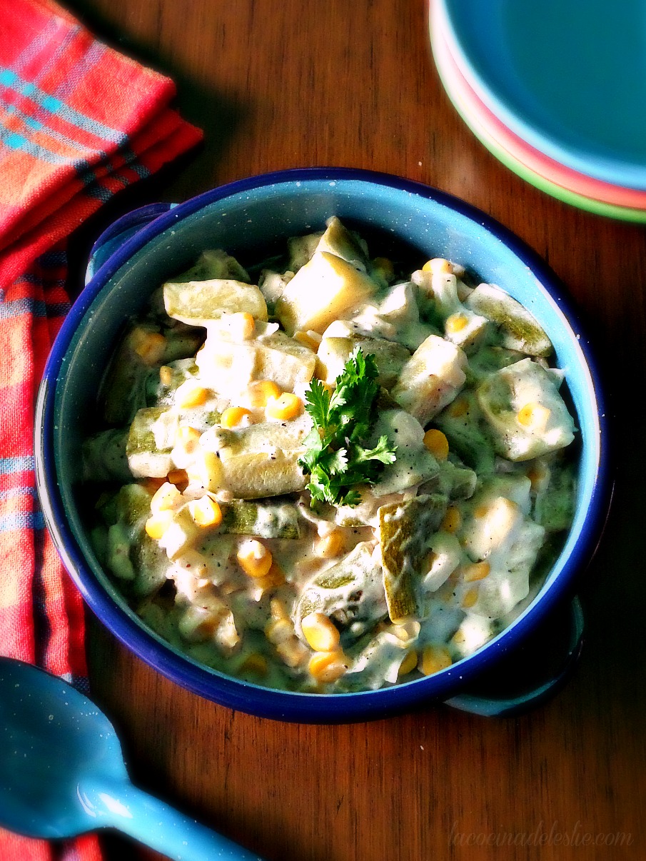 Calabacitas con Crema (Mexican Zucchini in Spicy Cream Sauce) La