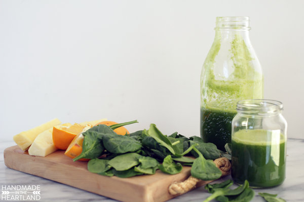 Orange, Pineapple & Spinach Fresh Juice 