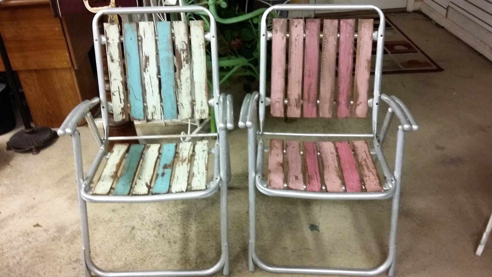 Coastal Bohemian Vintage Folding Chairs Upcycle
