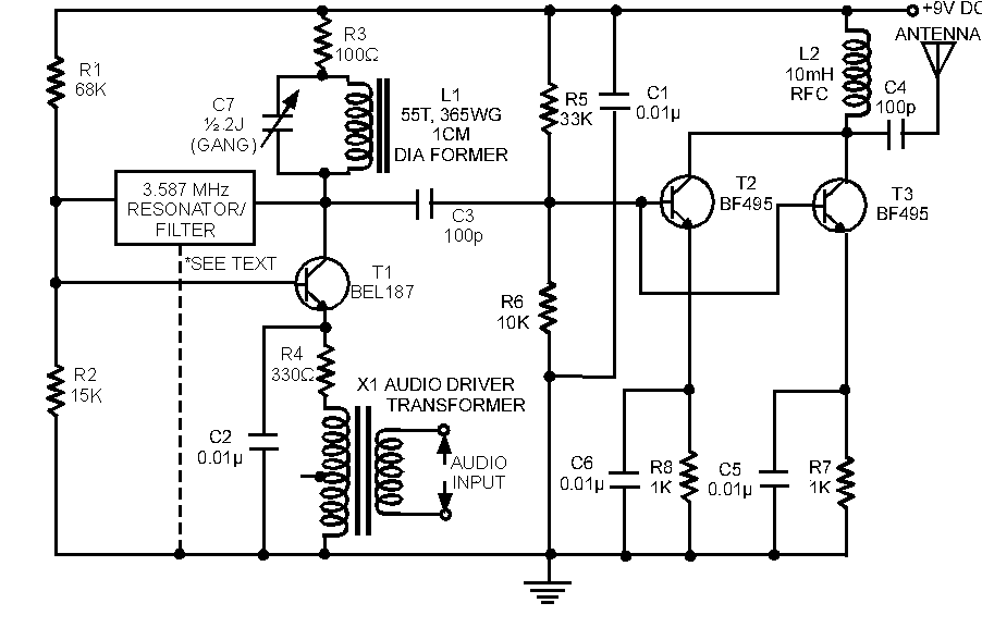 Long Range AM Transmitter |AUDIO AMPLIFIER SCHEMATIC CIRCUITS PICTURE