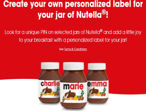 Nutella Personalized Lables