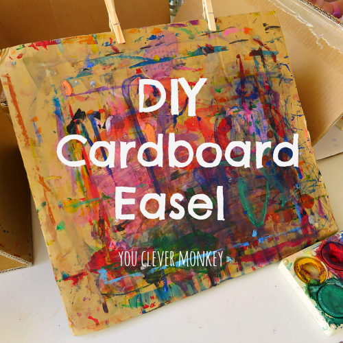 DIY Cardboard Tabletop Easel - simple instructions to make your own art easels from recycled materials | youclevermonkey
