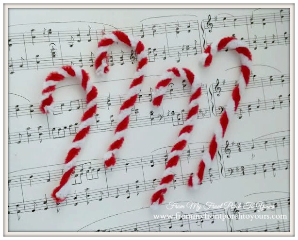 31 Handmade Christmas Ornaments Blog Hop-Pipe Cleaner Candy Cane Tutorial- From My Front Porch To Yours