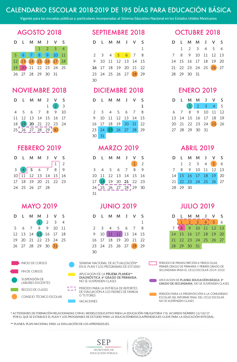 Calendario Escolar 2018 CGE: ¡Imprímelo ya! Calendario Escolar 2018 CGE: ¡Imprímelo ya!