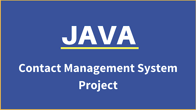 Java Contact Information Management System Source Code