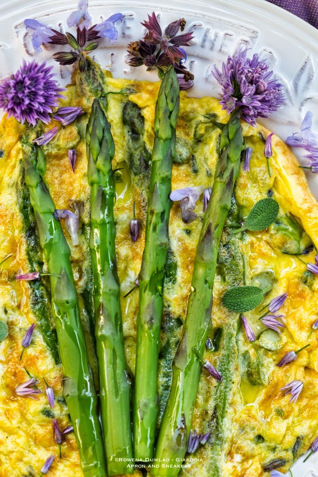Asparagus Frittata with Herb Blossoms