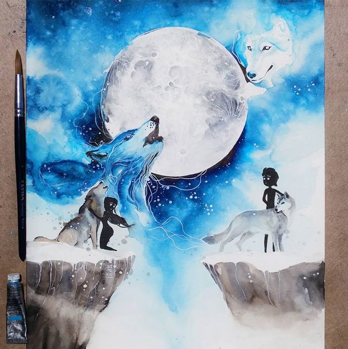 Contoh Lukisan Cat Air Sederhana Aneka Contoh