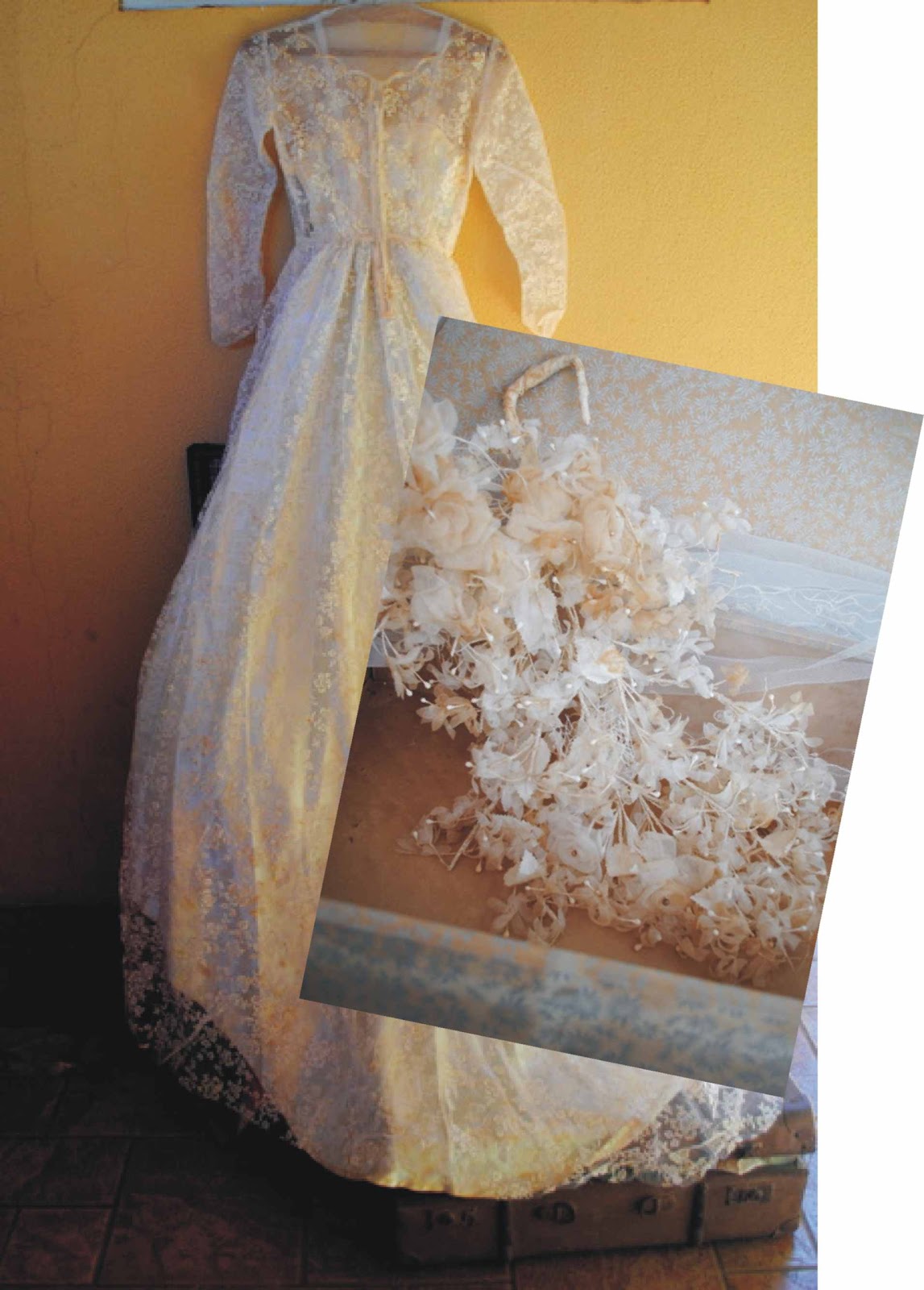 Ana Caldatto : Antigo Buquê de Noiva de Flores artificiais