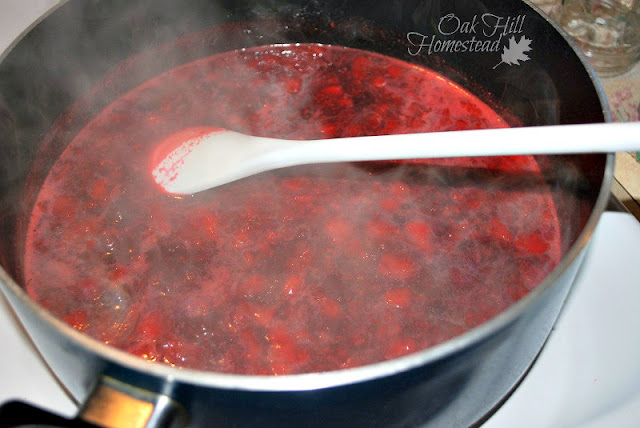 Dreifachbeerenmarmelade schmeckt wie Sonnenschein und Sommer auf einer Scheibe selbstgebackenem Brot. From Oak Hill Homestead