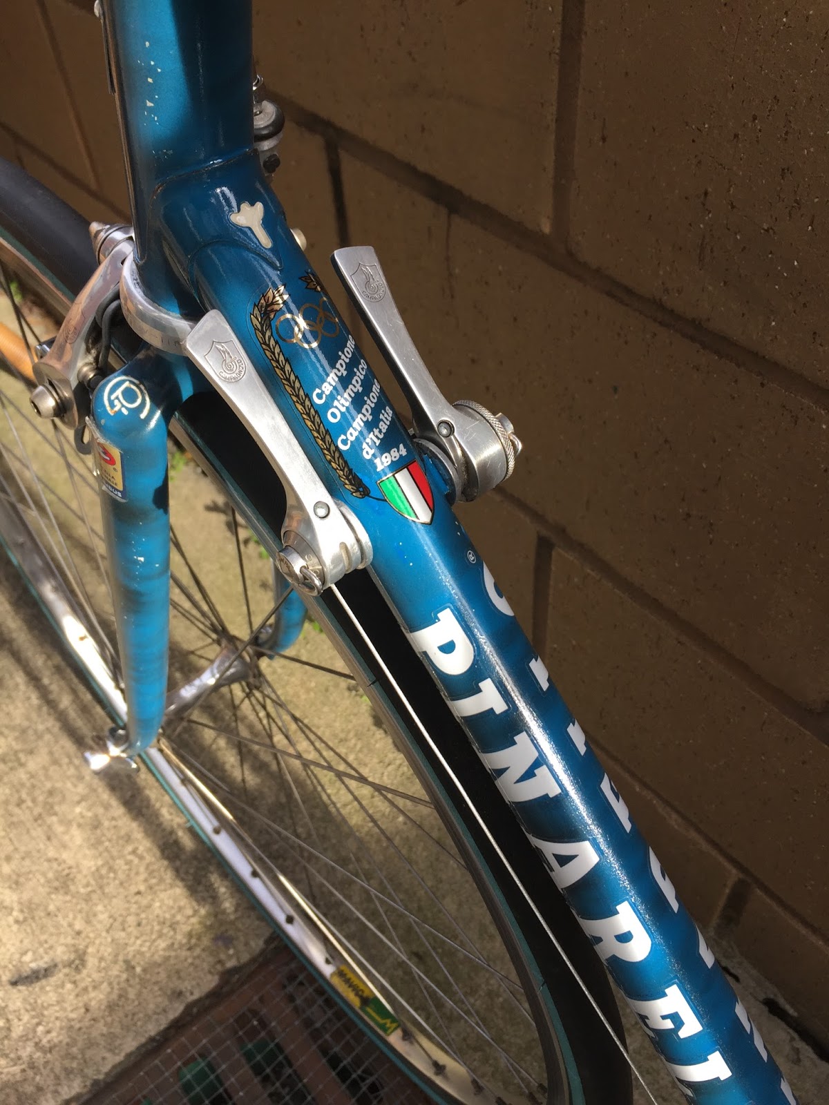 Lot D'autocollants Cadre SL Pinarello Treviso 1985 - Blanc Brillant, Neuf Sous Emballage