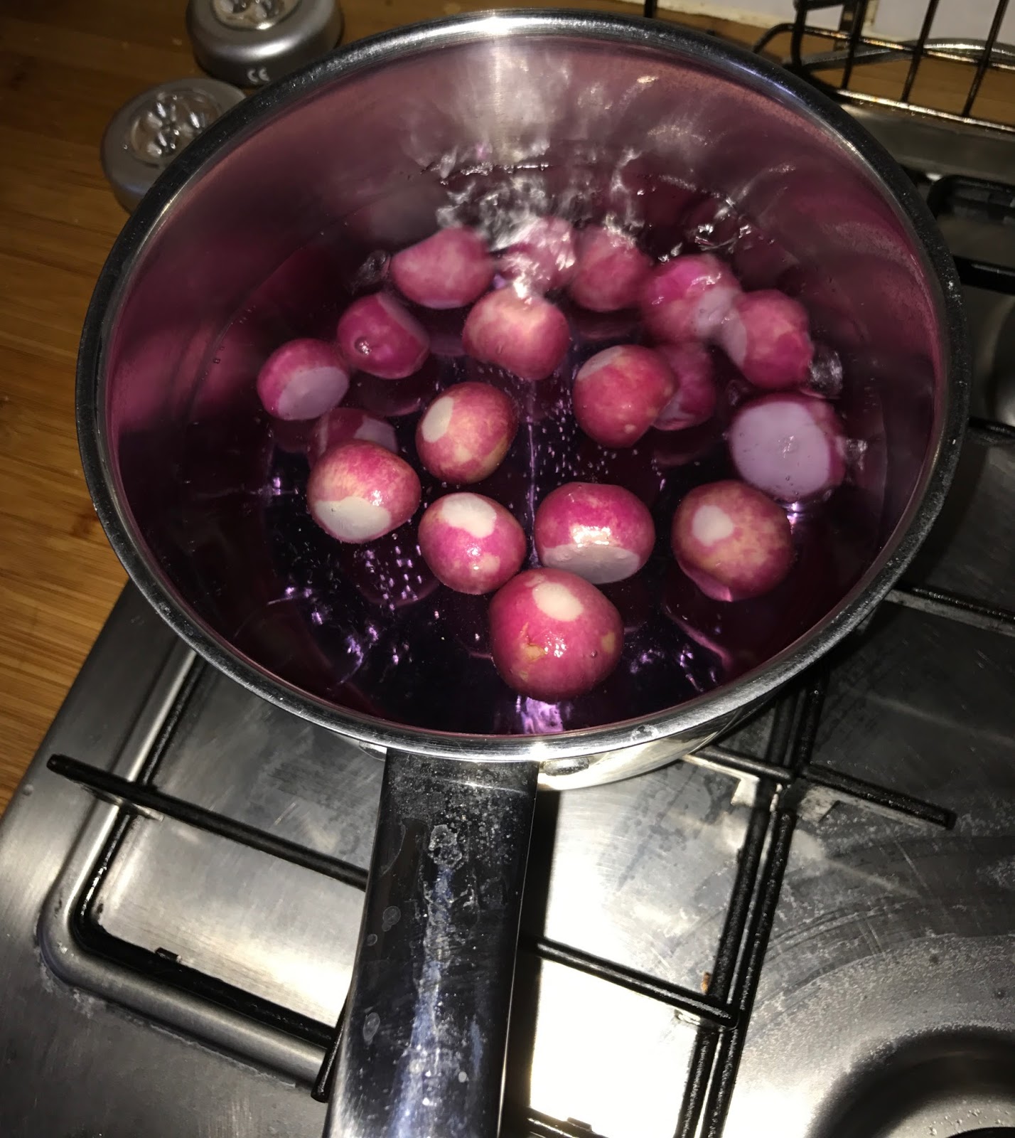 RIBENA CHICKEN with RADISH & WOTSIT MASH