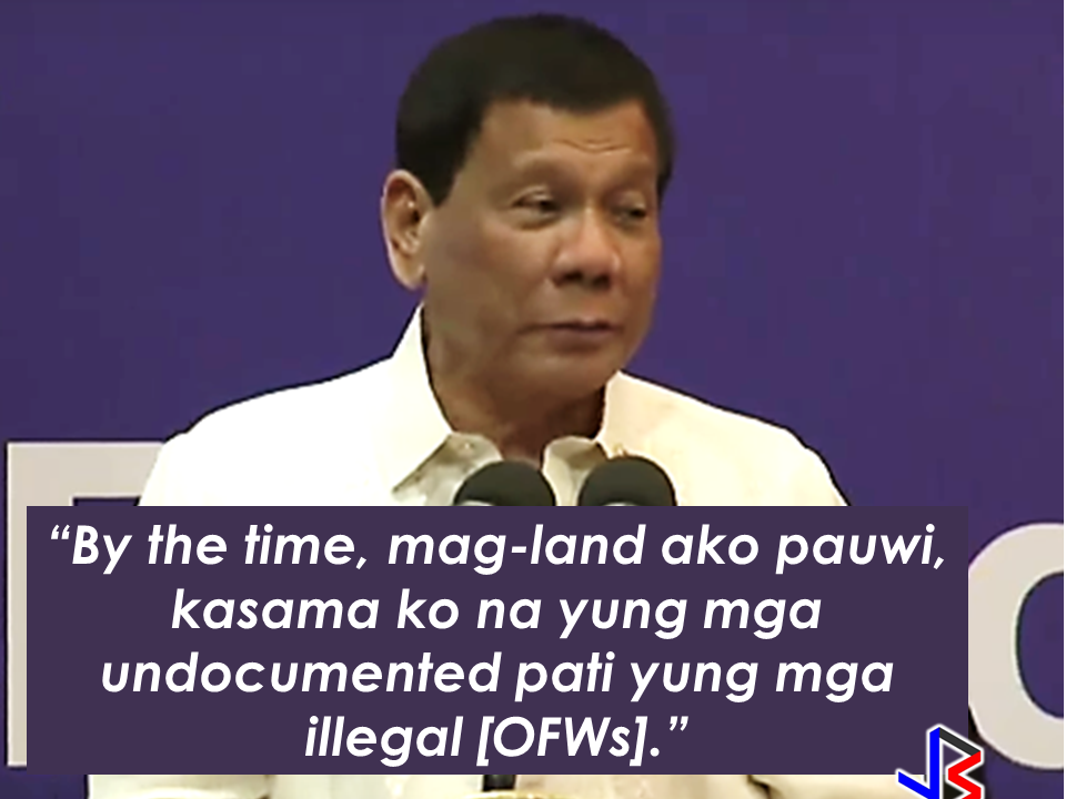 The President assures that he will bring 250 stranded OFWs from Saudi Arabia with him when he returned to the Philippines after a series of visit in the Middle East.  During his speech in Davao before his departure, he said that God-willing, he will bring some OFWs in death row with him when he return to the country. During his speech in front of the Filipino Community in Riyadh , Saudi Arabia, President Duterte said that he will be bringing home the first batch of 250 OFWs who had been stranded in Saudi Arabia for a very long time, and they will continue to do it.  "We are arranging for the transportation of 250 OFWs who hopefully be back to the Philippines in time for the return of President Rodrigo Duterte.., " DOLE Secretary Silvestre Bello III said.  Secretary Bello also added that since the announcement of the Saudi Crown Prince Deputy Prime Minister and the Minister of Interior Prince Mohammed bin Naif Al Saud about the amnesty program for expats, DOLE has already sent an augmentation team to assist the OFWs  to comply with the requirements for the amnesty and a lot of them have already availed it.  According to Secretary Bello, they are also working on the unpaid claims of the OFWs and they are only validating it in order to establish their claims. If they are all been verified, OWWA will be paying their money claims in advance. President Duterte will also be visiting Bahrain and Qatar after his visit to Saudi Arabia and is expected to be back in the Philippines on April 17. Recommended:  "They've been given the clearance. I will fly them home. When I return, I'll be bringing some of them home, " he said during a pre-departure press briefing in Davao City.  Reports saying that the Embassy officials in Saudi Arabia have been acting slow with regards to helping stranded and runaway OFWs are not entirely correct according to Philippine Consul General Iric Arribas. He also said that the Philippine Embassy in Riyadh and  the philippine Consulate in Jeddah are both providing the OFWs all the help they need which includes repatriation as well.  700 OFWs have been in jails in Saudi Arabia for various charges because there are no assistance coming from the Embassy officials, according to the reports from various OFW advocates.    The OFWs are the reason why President Rodrigo Duterte is pushing through with the campaign on illegal drugs, acknowledging their hardships and sacrifices. He said that as he visit the countries where there are OFWs, he has heard sad stories about them: sexually abused Filipinas,domestic helpers being forced to work on a number of employers. "I have been to many places. I have been to the Middle East. You know, the husband is working in one place, the wife in another country. The so many sad stories I hear about our women being raped, abused sexually," The President said. About Filipino domestic helpers, he said:  "If you are working on a family and the employer's sibling doesn't have a helper, you will also work for them. And if in a compound,the son-in-law of the employer is also living in there, you will also work for him.So, they would finish their work on sunrise." He even refer to the OFWs being similar to the African slaves because of the situation that they have been into for the sake of their families back home. Citing instances that some of them, out of deep despair, resorted to ending their own lives.  The President also said that he finds it heartbreaking to know that after all the sacrifices of the OFWs working abroad for the future of their families they would come home just to learn that their children has been into illegal drugs. "I made no bones about my hatred. I said, 'If you do drugs in my city, if you destroy our daughters and sons, I'll just have to kill you.' I repeated the same warning when i became president," he said.   Critics of the so-called violent war on drugs under President Duterte's administration includes local and international human rights groups, linking the campaign on thousands of drug-related killings.  Police figures show that legitimate police operations have led to over 2,600 deaths of individuals involved in drugs since the war on drugs began. However, the war on drugs has been evident that the extent of drug menace should be taken seriously. The drug personalities includes high ranking officials and they thrive in the expense of our own children,if not being into drugs, being victimized by drug related crimes. The campaign on illegal drugs has somehow made a statement among the drug pushers and addicts. If the common citizen fear walking on the streets at night worrying about the drug addicts lurking in the dark, now they can walk peacefully while the drug addicts hide in fear that the police authorities might get them. Source:GMA {INSERT ALL PARAGRAPHS HERE {EMBED 3 FB PAGES POST FROM JBSOLIS/THOUGHTSKOTO/PEBA HERE OR INSERT 3 LINKS}   ©2017 THOUGHTSKOTO www.jbsolis.com SEARCH JBSOLIS The OFWs are the reason why President Rodrigo Duterte is pushing through with the campaign on illegal drugs, acknowledging their hardships and sacrifices. He said that as he visit the countries where there are OFWs, he has heard sad stories about them: sexually abused Filipinas,domestic helpers being forced to work on a number of employers. ©2017 THOUGHTSKOTO www.jbsolis.com SEARCH JBSOLIS